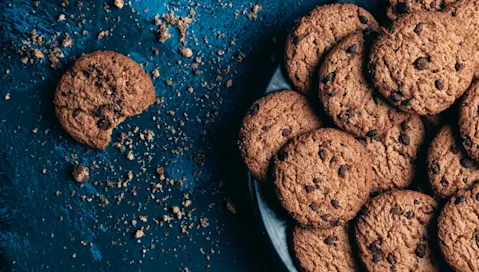 Cookies piled on a plate