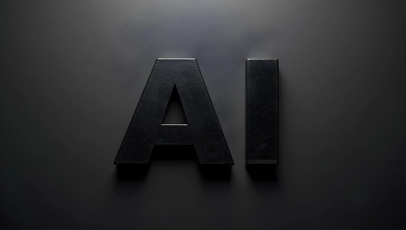 AI in black with dark background.