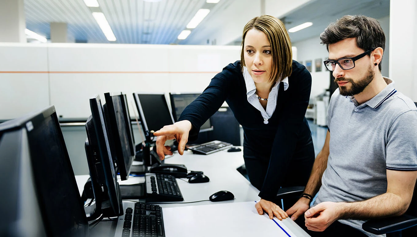 Team at desk
