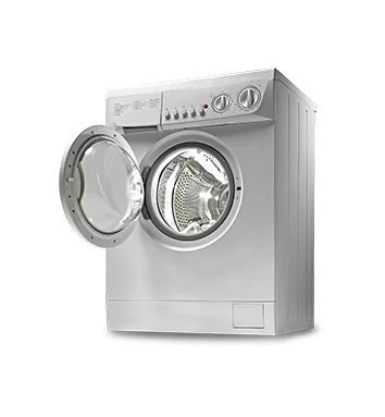 Washing machine with open door