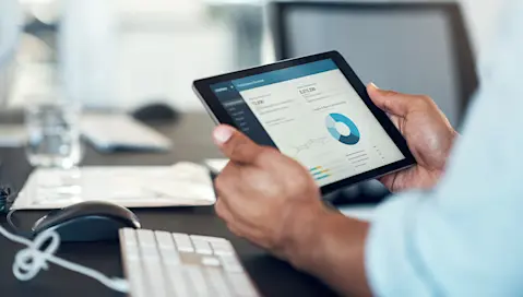 Man holding a tablet