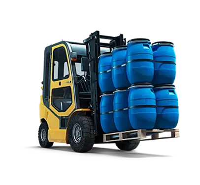 Forklift with barrels