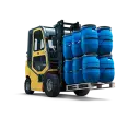 Forklift with barrels