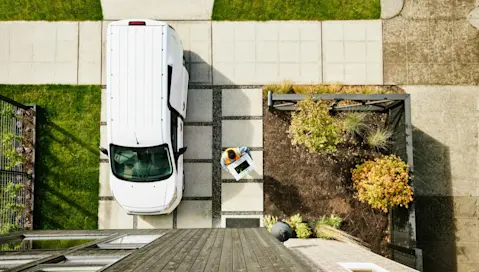 Worker delivering a package