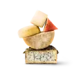 Pila de bloques de queso curado