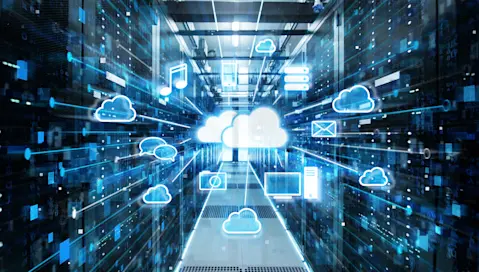 Digital cloud server room