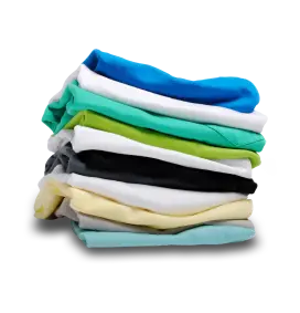 Stack of different color clothing