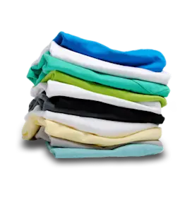 Stack of different color clothing