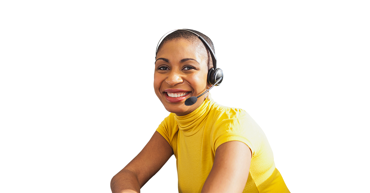 Woman with a headset