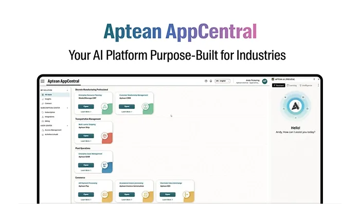 Aptean AppCentral Your AI Platform Purpose-Built for Industries