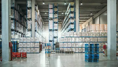 Distribution warehouse full of product