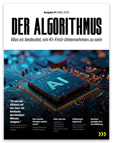 Titelseite des Magazins Der Algorithmus - Was es bedeutet, ein KI-zentriertes Unternehmen zu sein
