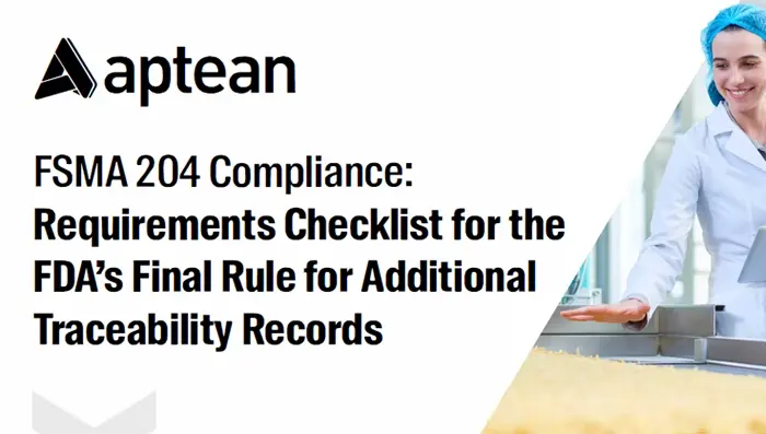 Requirements Checklist for the FDA's Final Rule for Additional Traceability Records Infographic