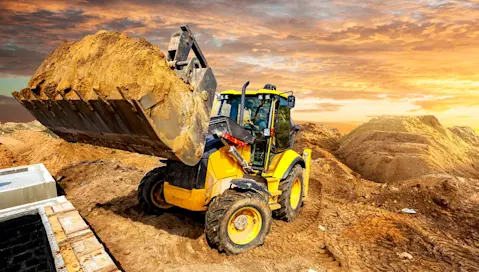 Heavy equipment construction site