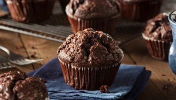 A fresh batch of chocolate muffins.