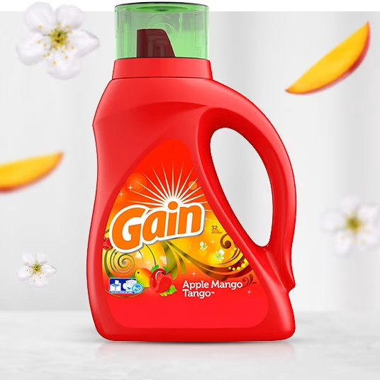 Bouteille de détergent liquide Gain Apple Mango Tango