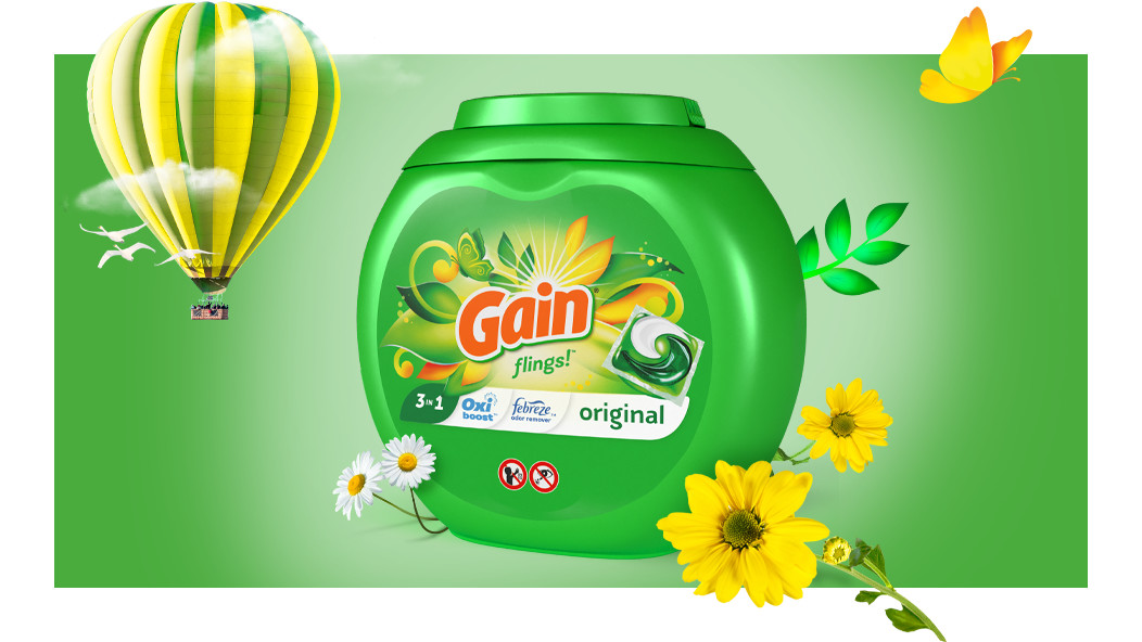 Expérience olfactive de la lessive Gain Original Flings