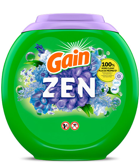 Lot de capsules de détergent Gain Zen Flings extra-grand