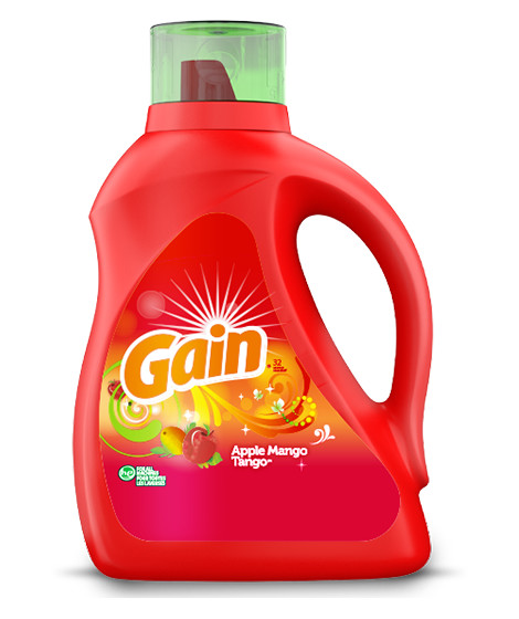 Bouteille de détergent liquide Gain Apple Mango Tango