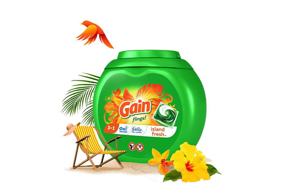 Produits de lessive Gain Island Fresh