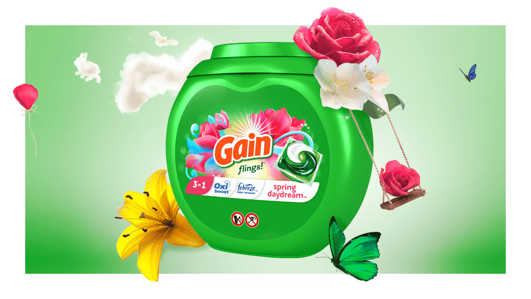 Expérience olfactive de la lessive Gain Spring Daydream Flings