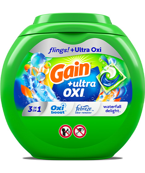 Paquet de détergent à lessive Gain Ultra Oxi Waterfall Delight