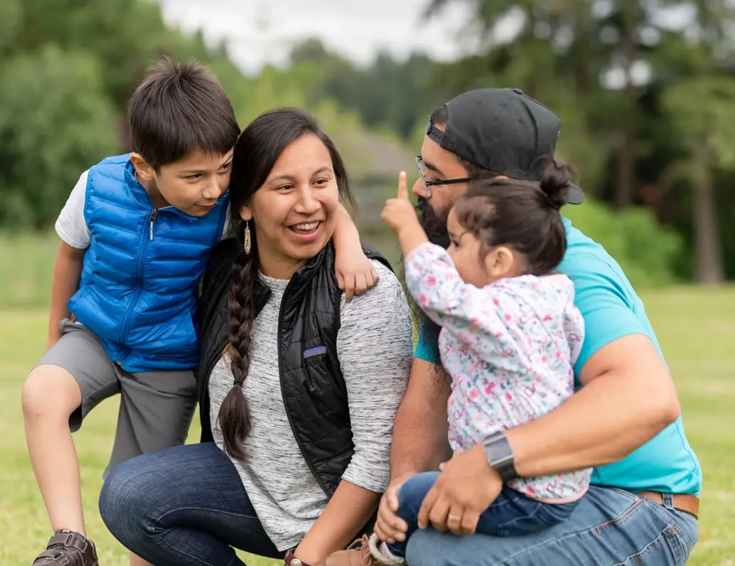 Parents with two children