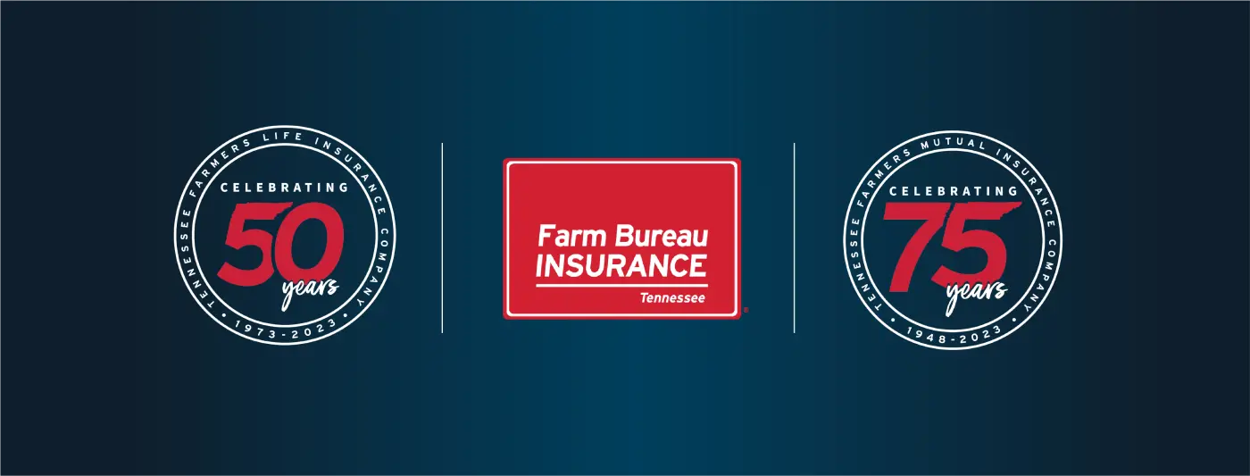 Farm Bureau Insurance 75 year anniversary life 50 year anniversary graphic