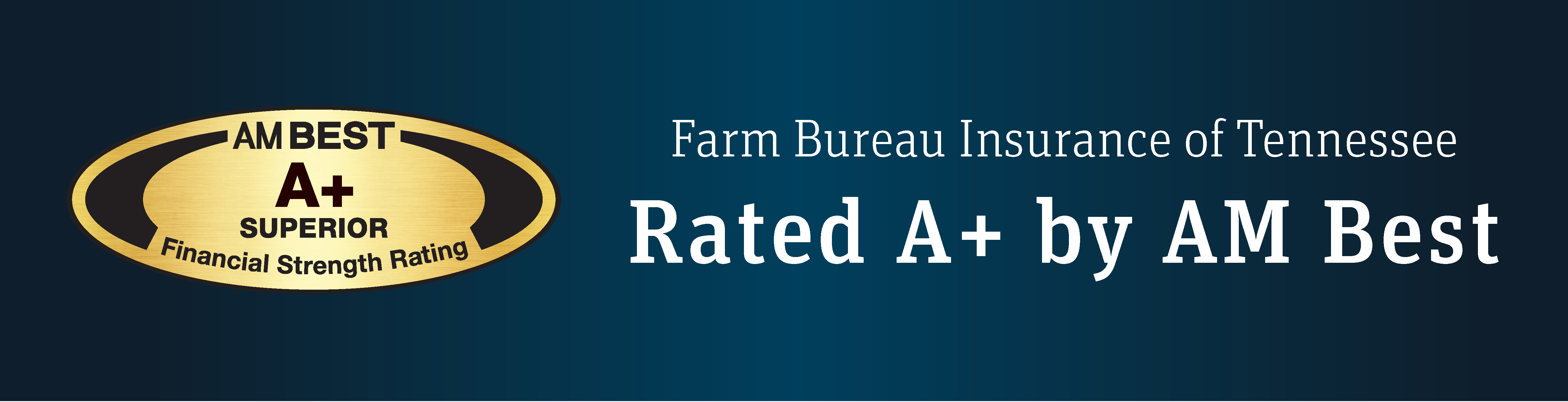 AM Best logo on Farm Bureau Insurance of Tennessee blue background