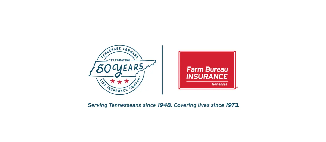 Farm Bureau white 75 year anniversary graphic