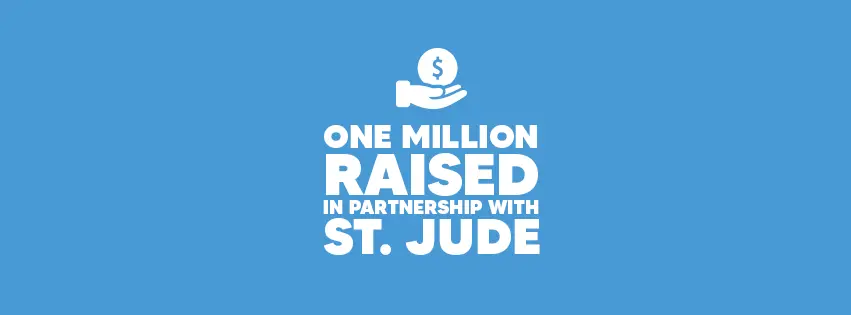 St Jude one million dollars raised partnership graphic
