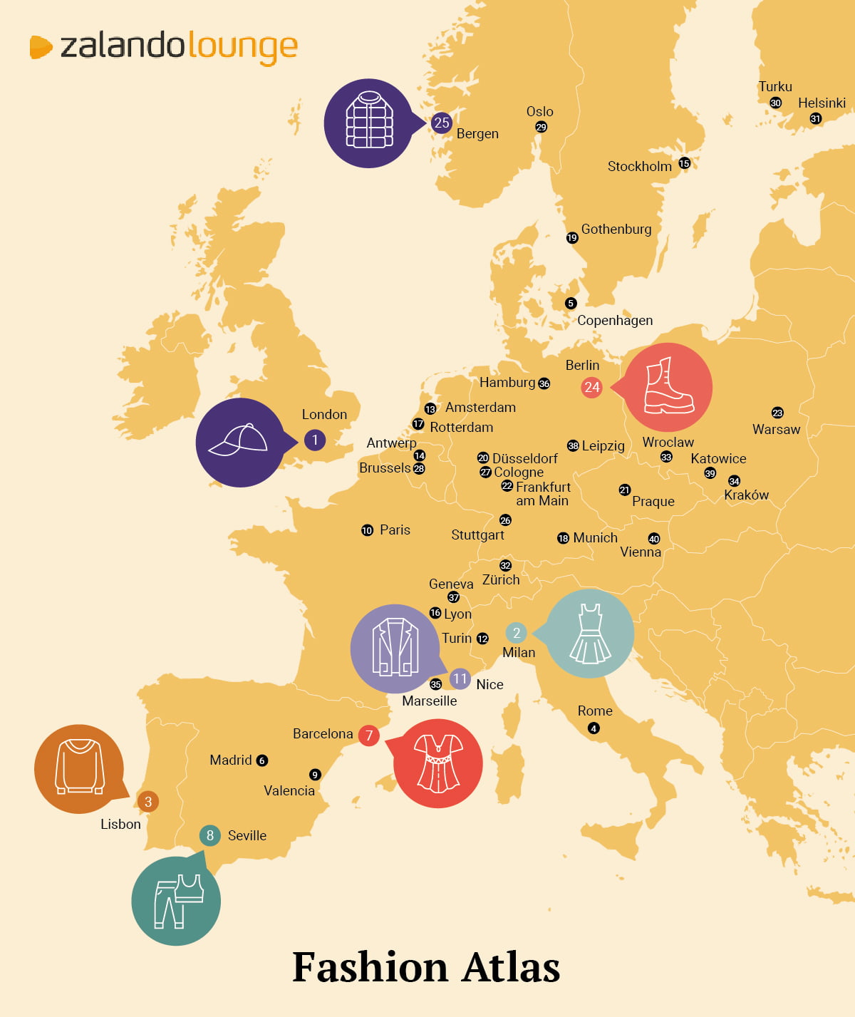 Europejski Atlas Mody Mapa