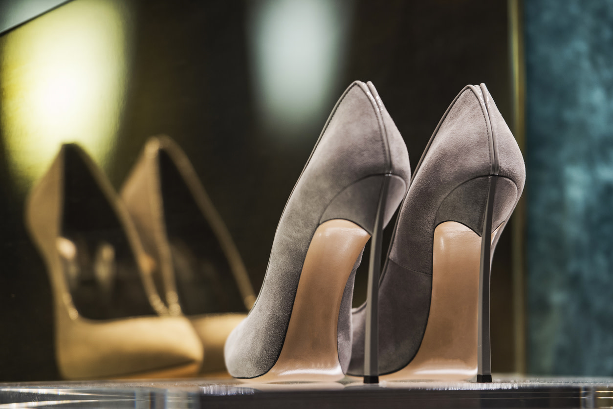 Women shoes in a luxury store