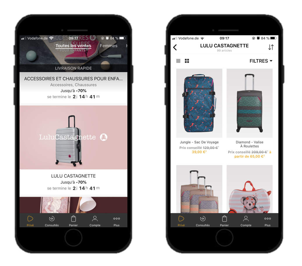 Vente Priv e Lulu Castagnette D stockage en ligne