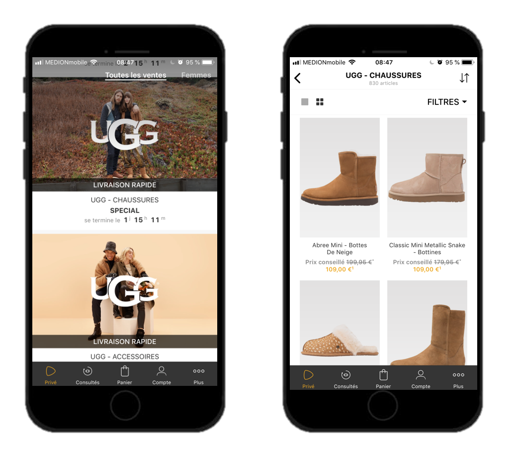Chaussons Ugg pas chers Destockage en ligne