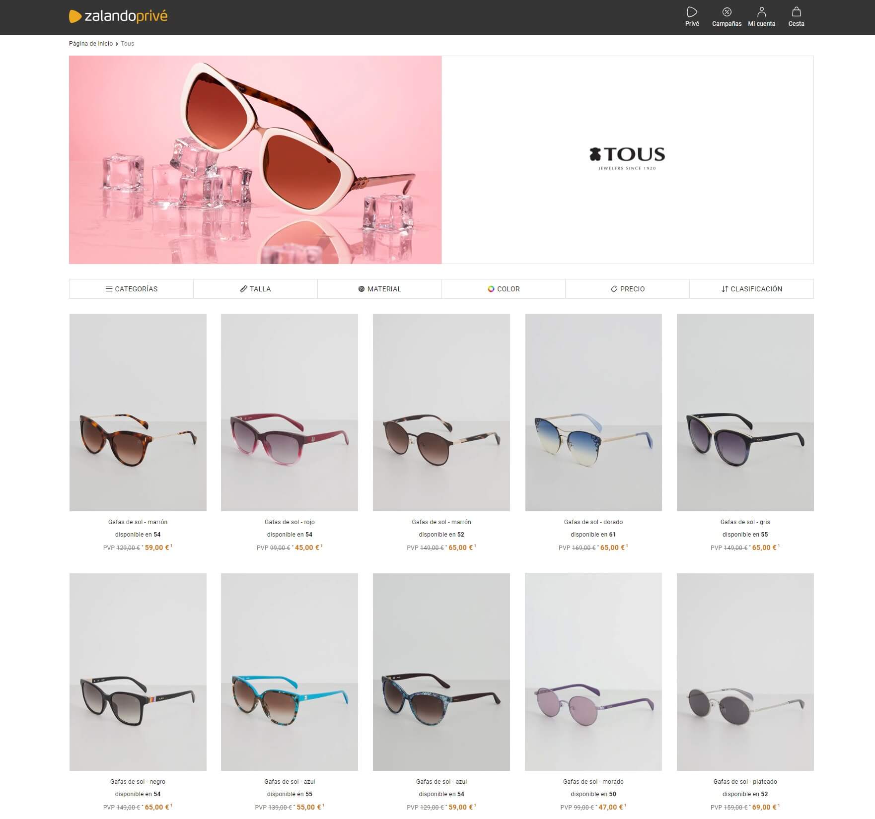 Gafas sol tous online outlet