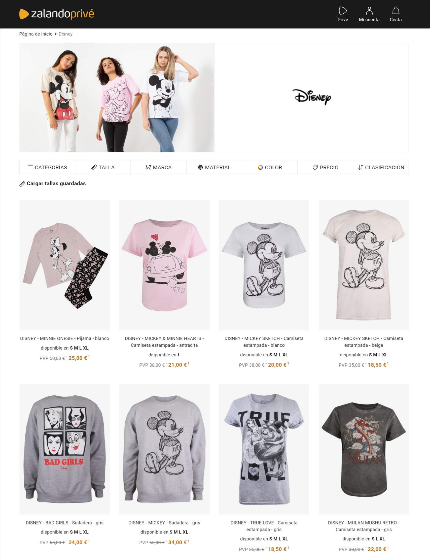 Ropa Disney a precios de outlet | Zalando Privé ES