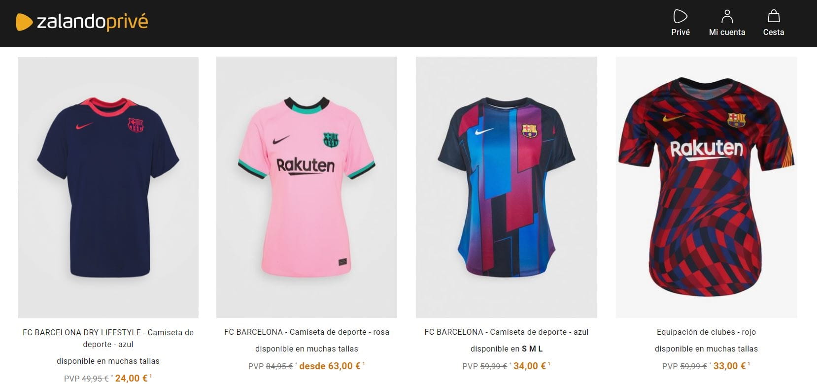 Barça outlet: Camisetas y equipaciones | Privé by