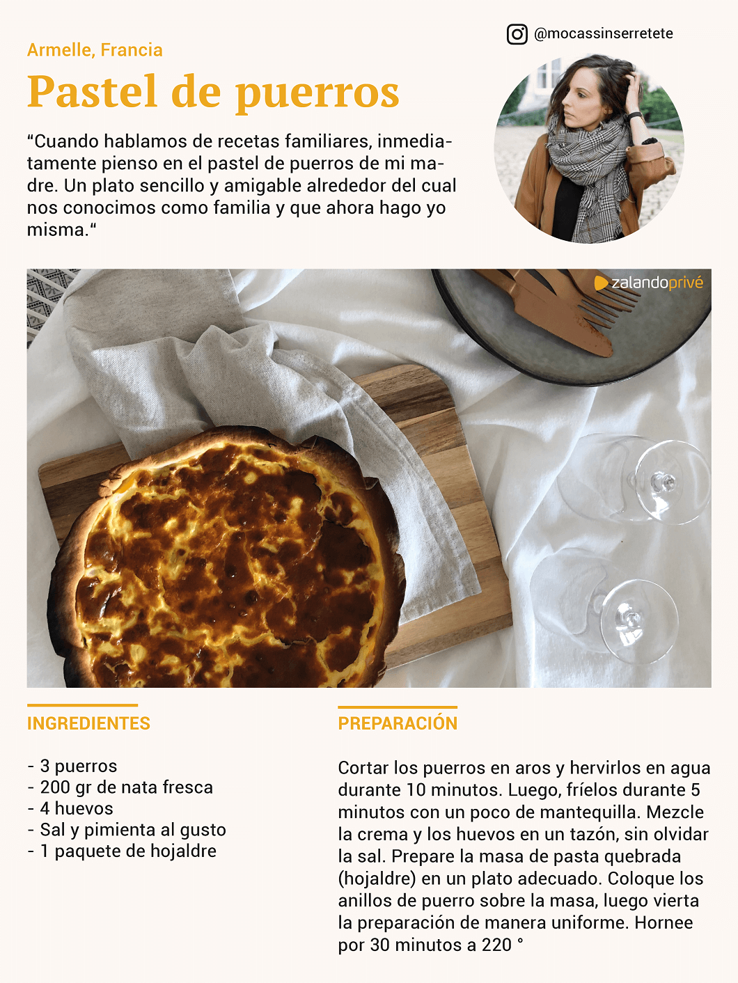 cocina en familia - pastel de puerros 