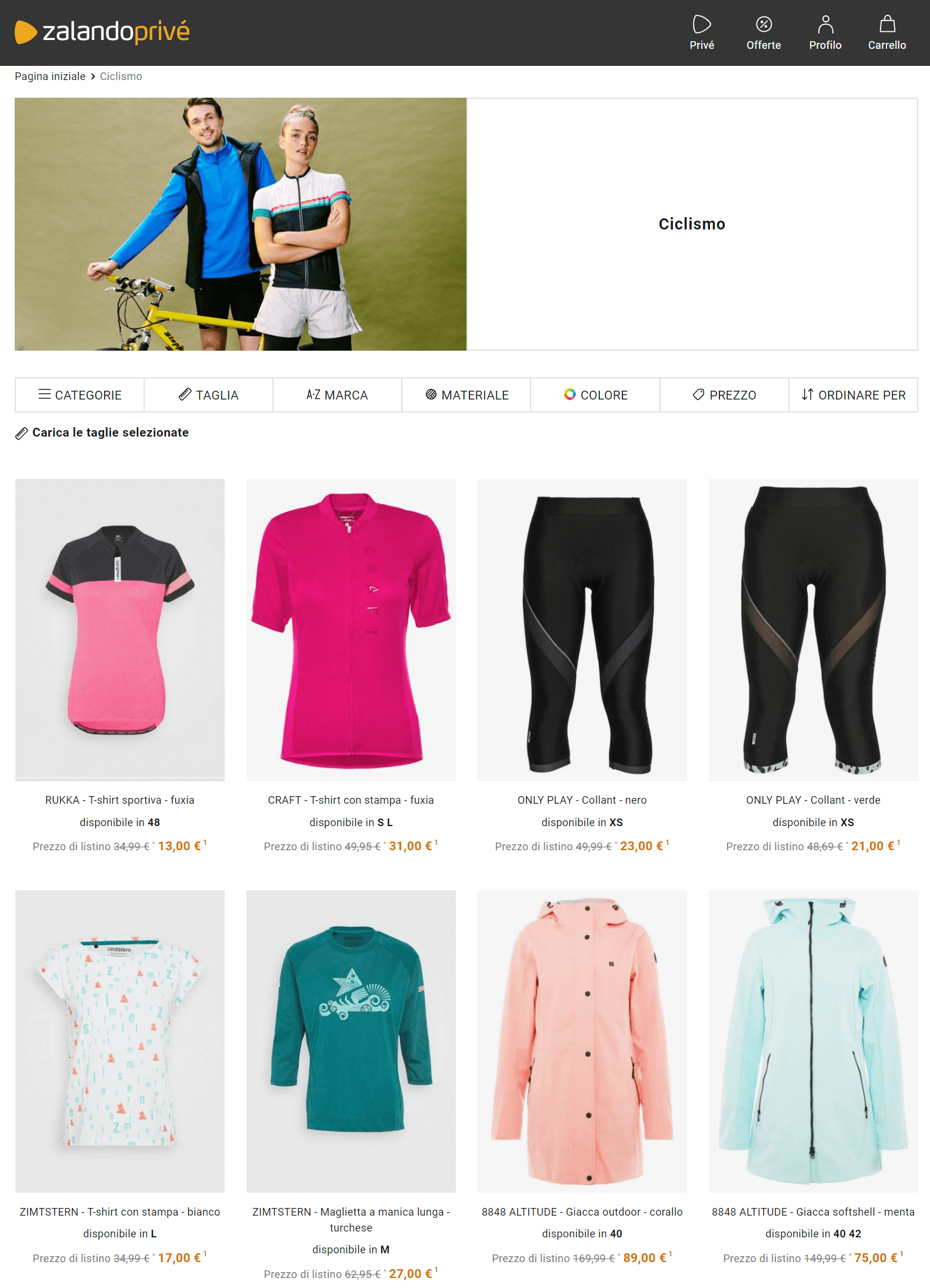 Outlet abbigliamento ciclismo Priv by Zalando
