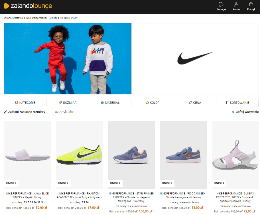 Wyprzedaż butów dziecięcych Nike