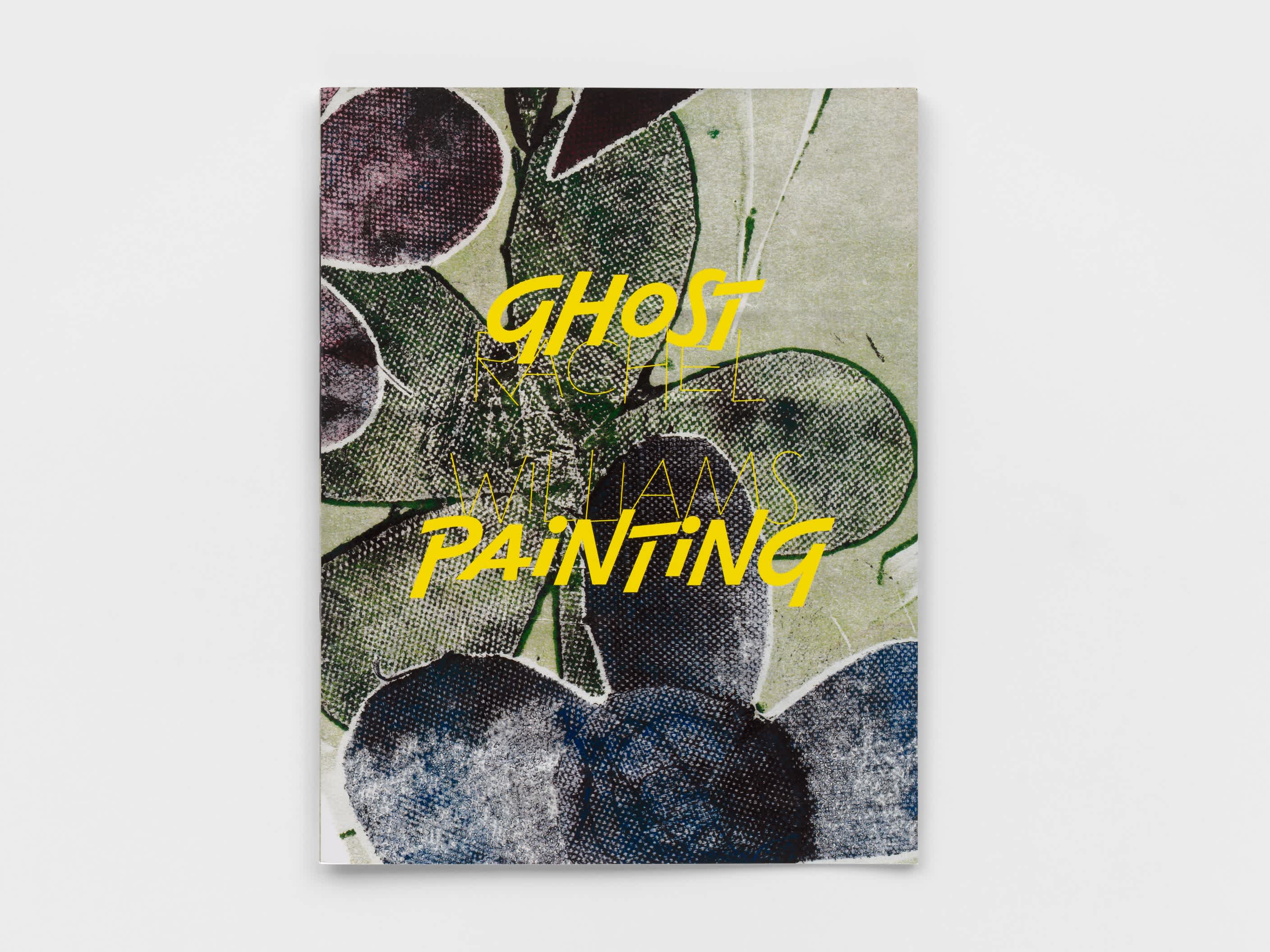 Muted green, purple and blue abstract flowers on a book cover. The title and author are printed in dynamic yellow letters.