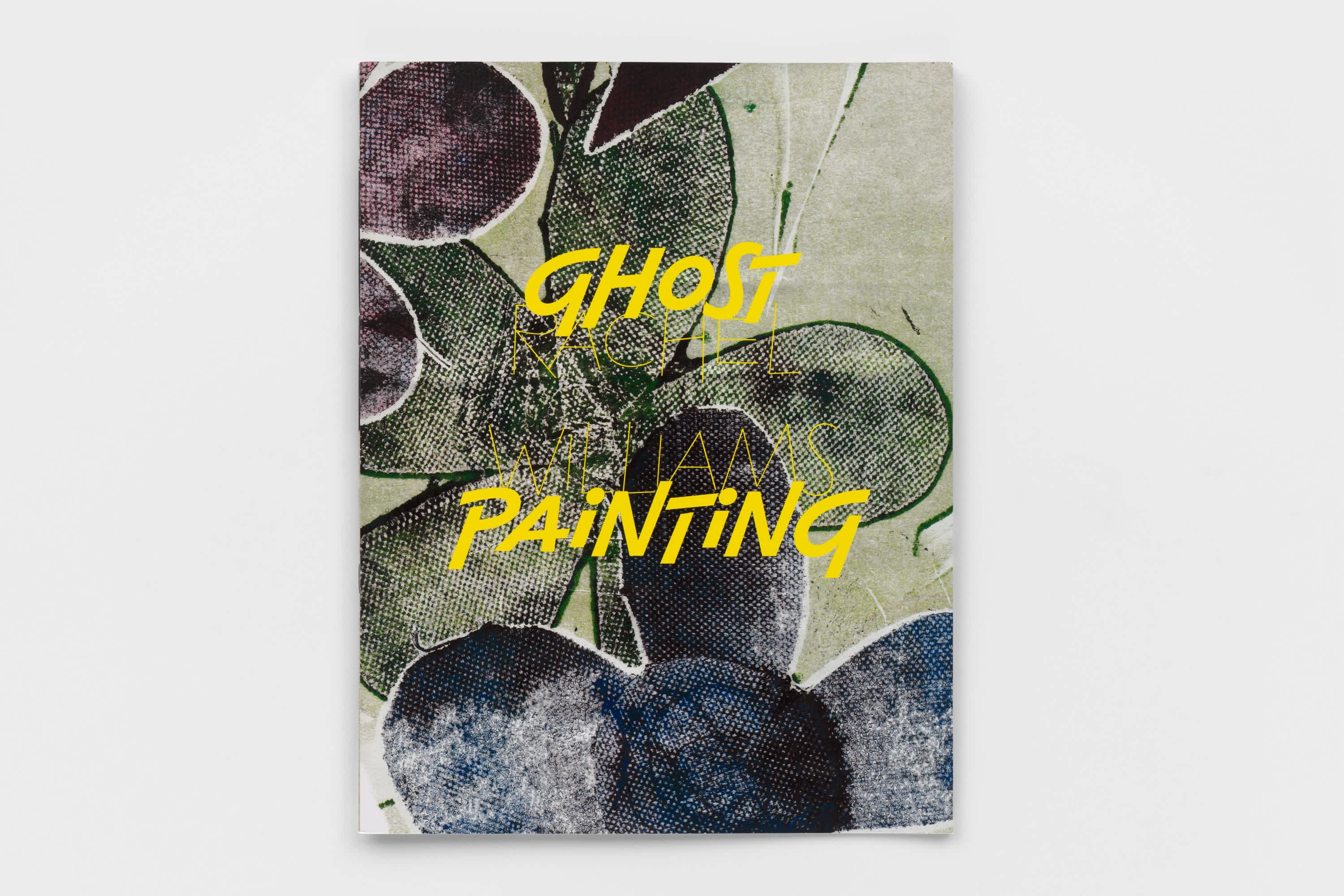 Muted green, purple and blue abstract flowers on a book cover. The title and author are printed in dynamic yellow letters.