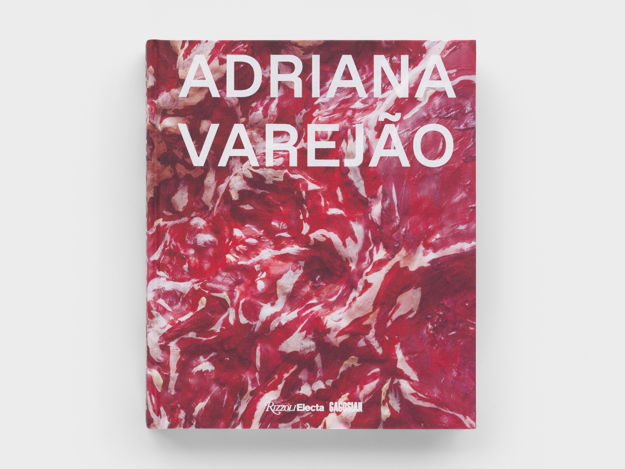 Pink, white and red book cover with white text.