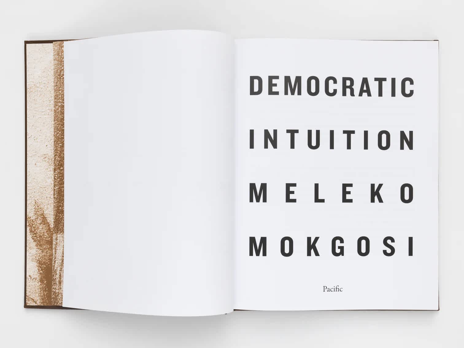 A book open to the title page. The left page is blank.