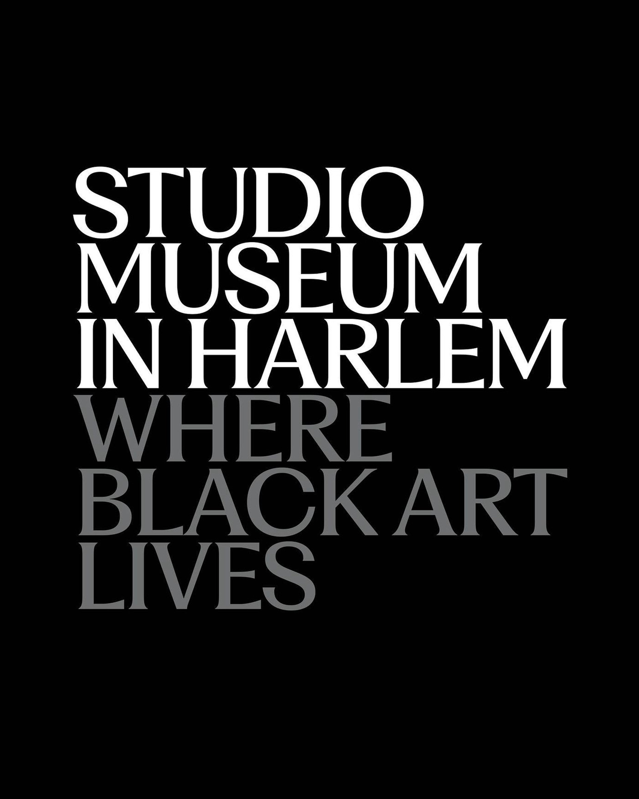 The Studio Museum in Harlem logo with tagline "Where Black Art Lives"