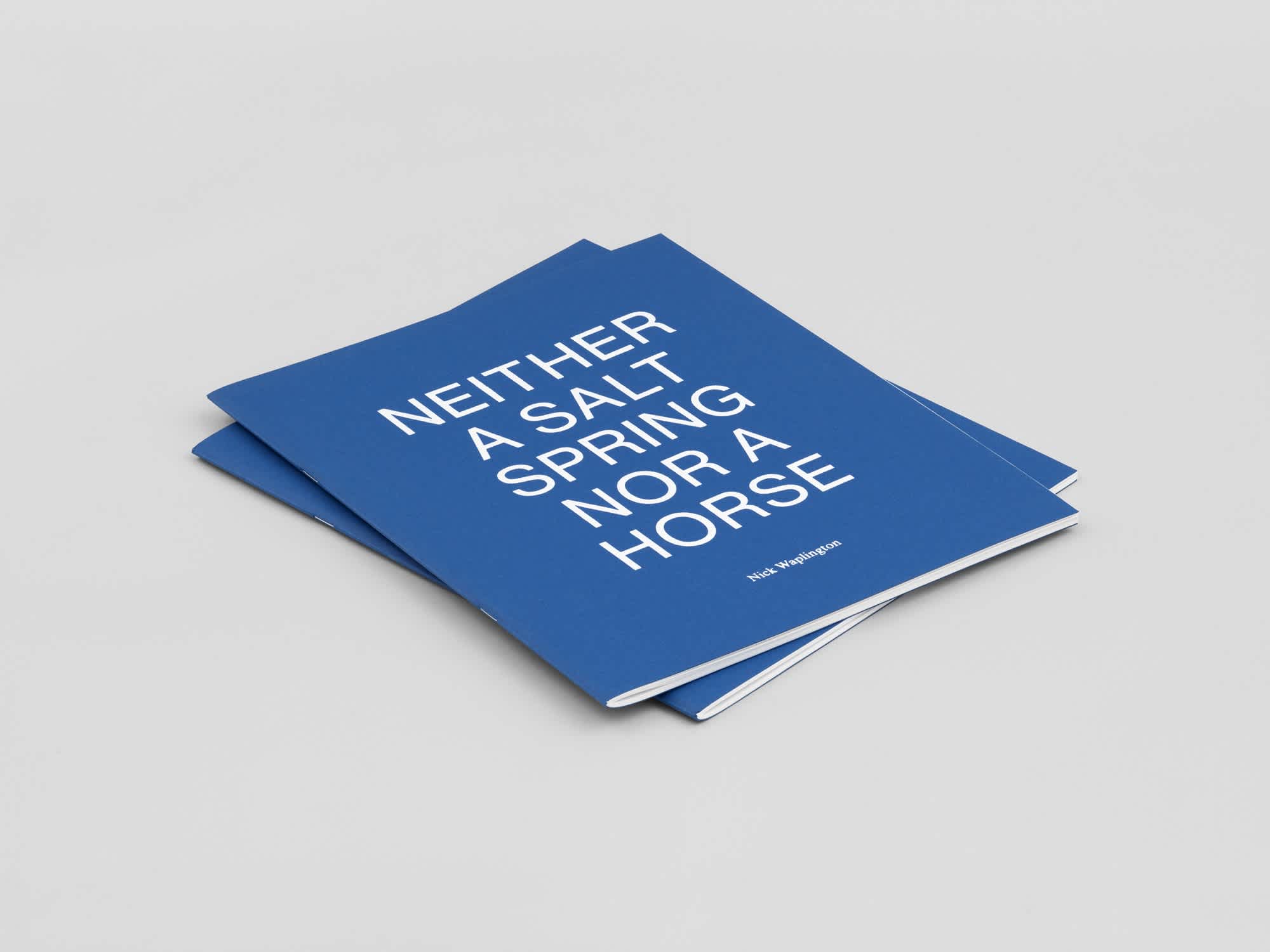 Two thin, blue books stacked on top of each other. The front cover of the top book is visible. The title in white sans serif letters is on the front.