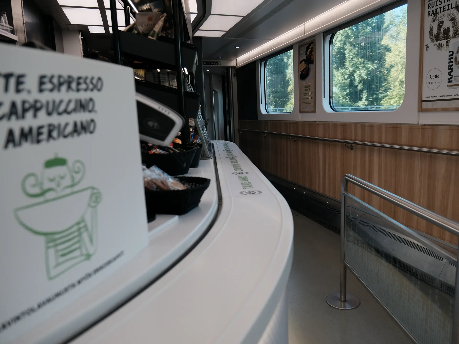 The restaurant car is at your service almost the entire journey.