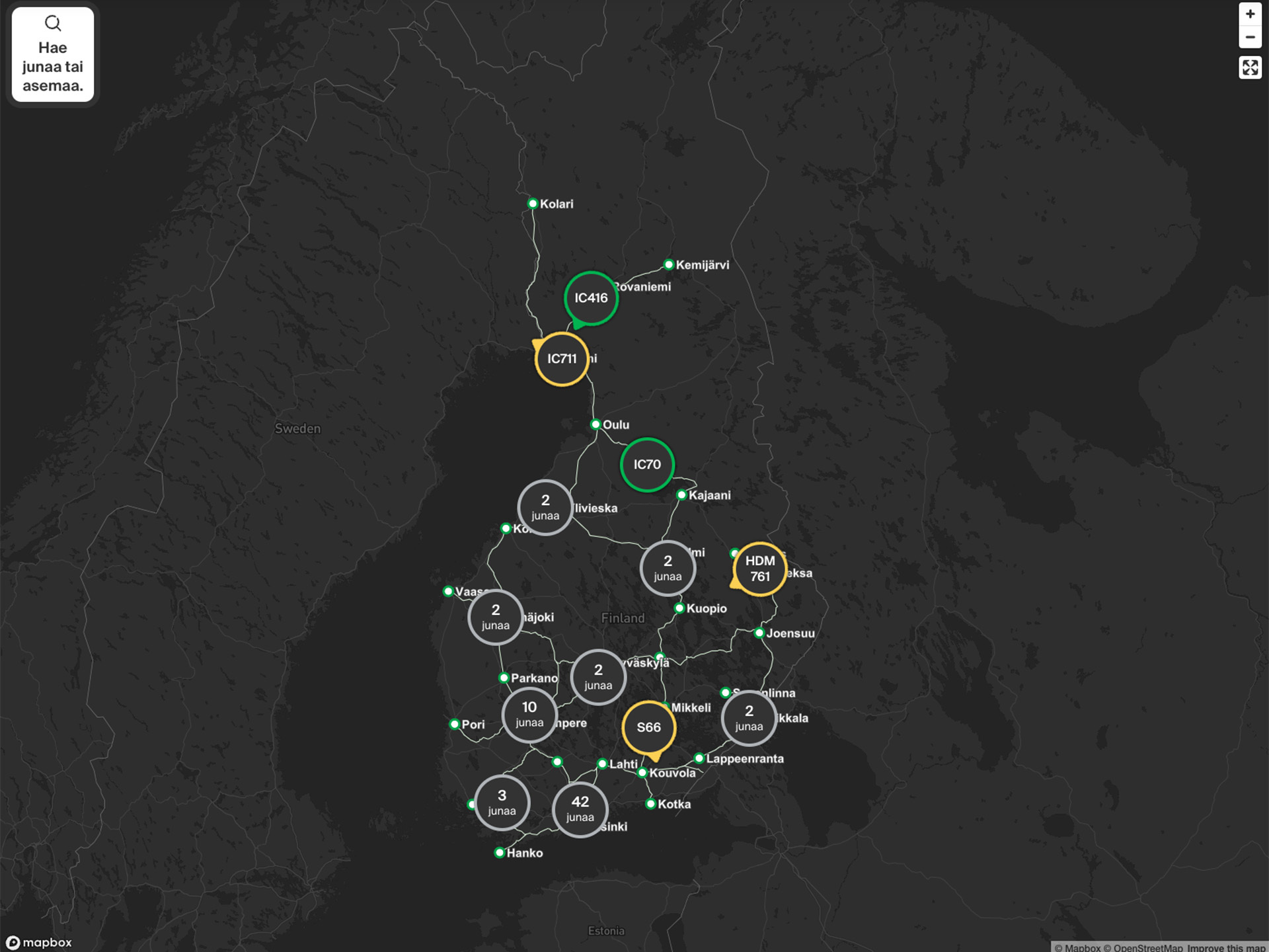 Junaliikenne nyt - VR