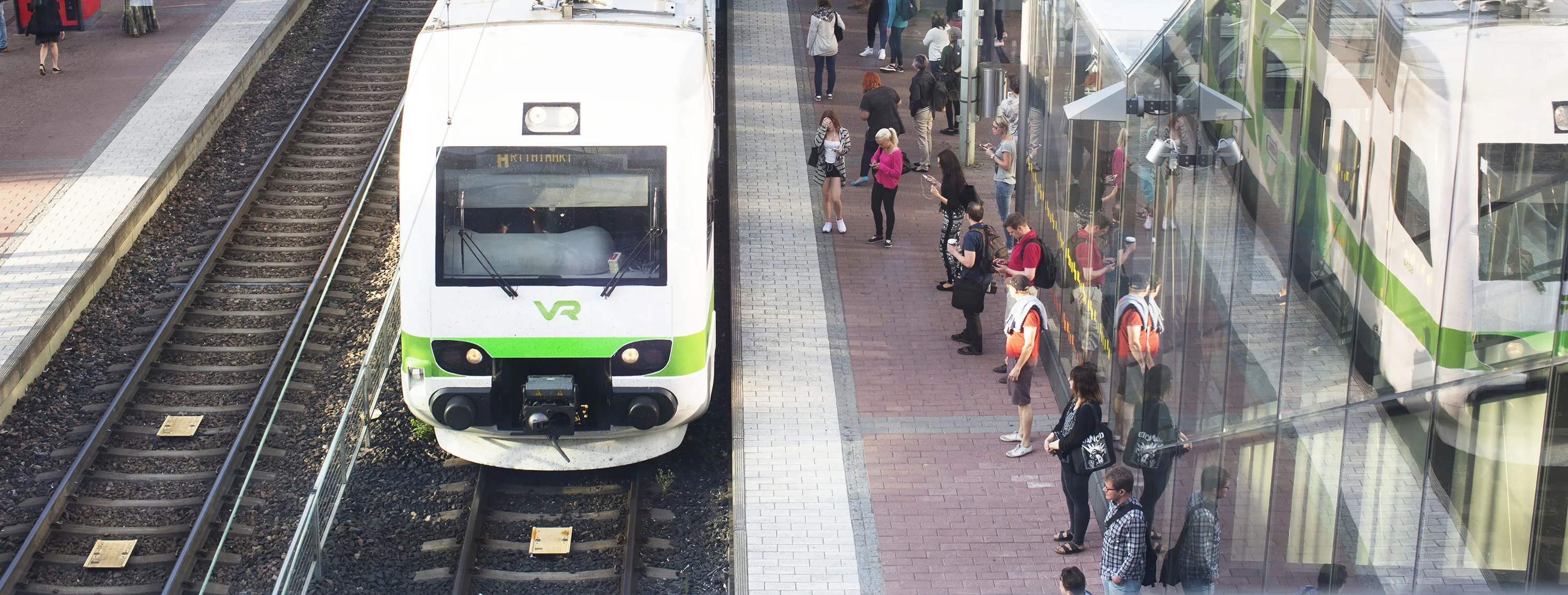 Commuter train on the station